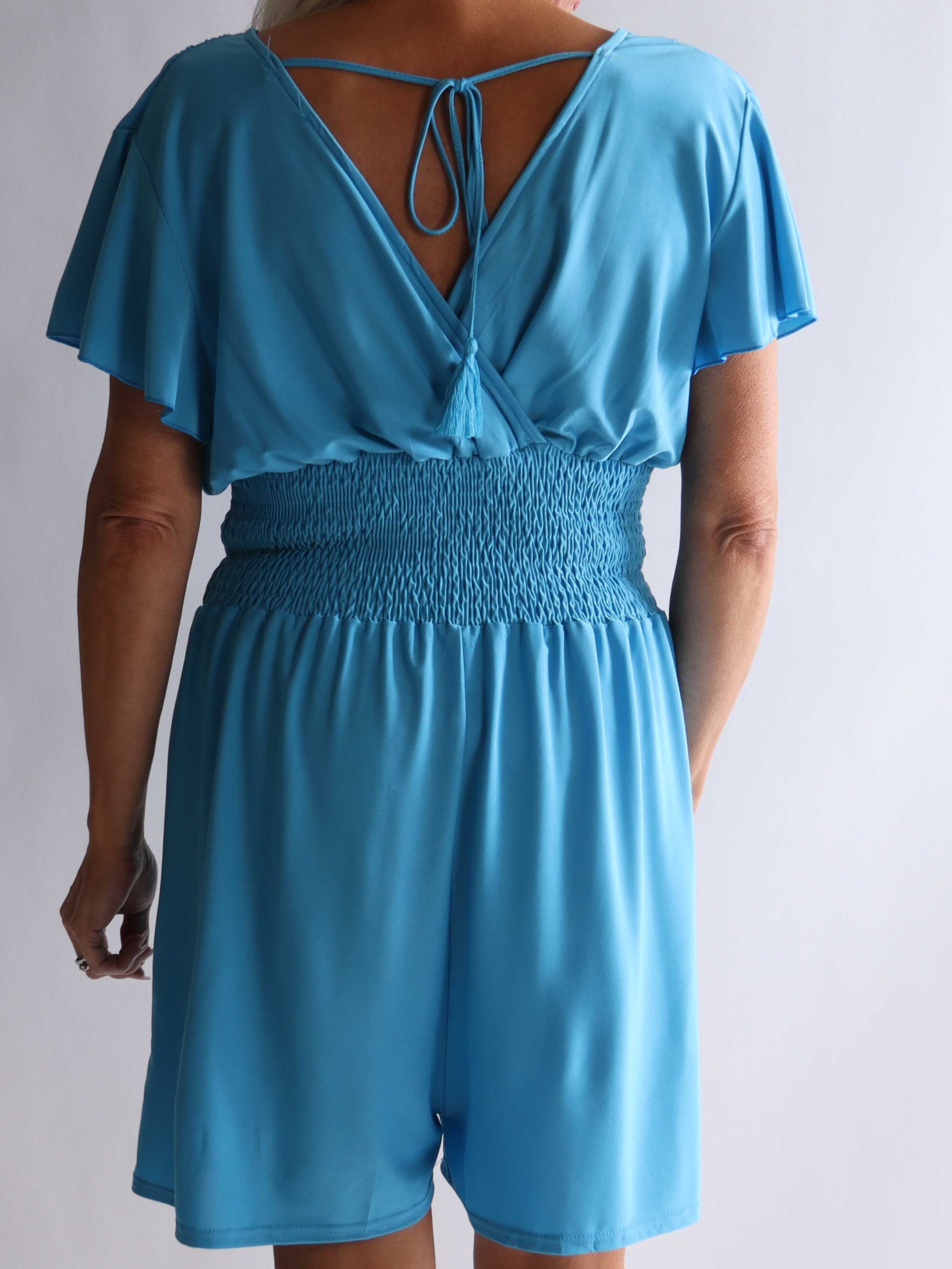 Pams Plain Playsuit - Elastisk plus size playsuit med lommer